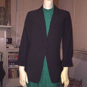NWT black office blazer. Front button closure.